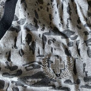 Andrew Christian Black and Gray Patterned Top